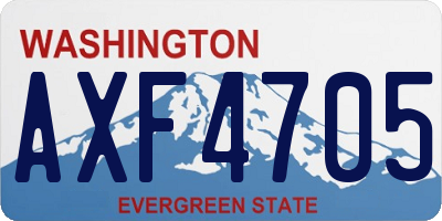 WA license plate AXF4705