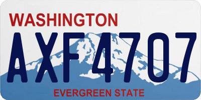 WA license plate AXF4707