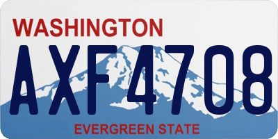 WA license plate AXF4708