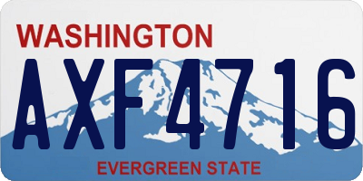 WA license plate AXF4716