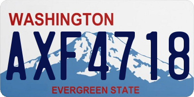 WA license plate AXF4718
