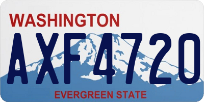 WA license plate AXF4720