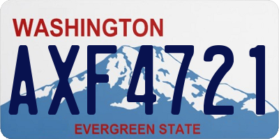 WA license plate AXF4721