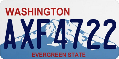 WA license plate AXF4722
