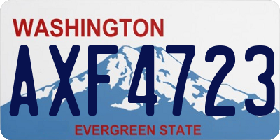 WA license plate AXF4723