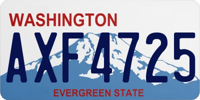WA license plate AXF4725