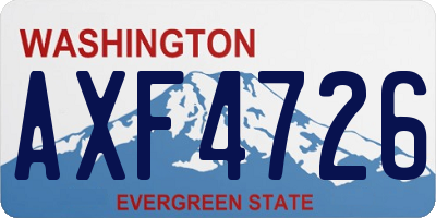 WA license plate AXF4726