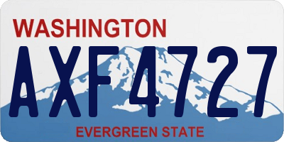 WA license plate AXF4727