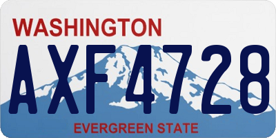 WA license plate AXF4728