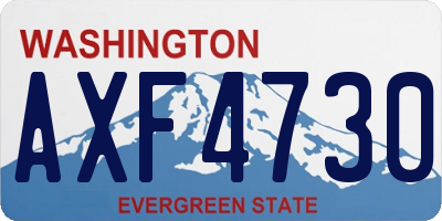 WA license plate AXF4730