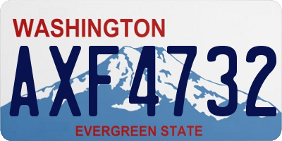 WA license plate AXF4732
