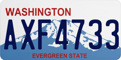 WA license plate AXF4733