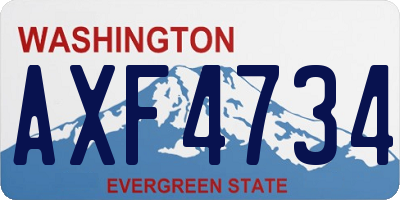 WA license plate AXF4734
