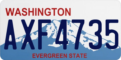 WA license plate AXF4735