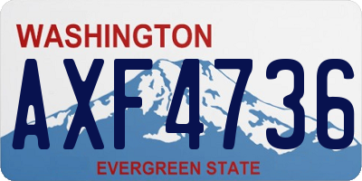 WA license plate AXF4736