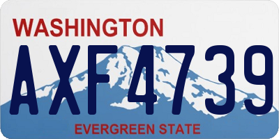 WA license plate AXF4739