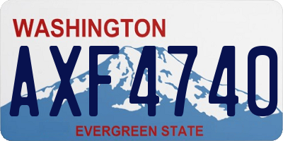 WA license plate AXF4740
