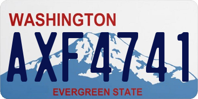 WA license plate AXF4741