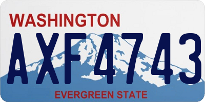 WA license plate AXF4743