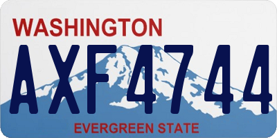 WA license plate AXF4744