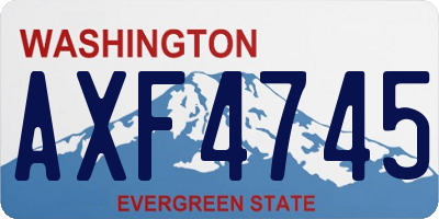 WA license plate AXF4745