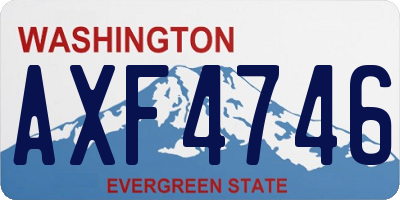 WA license plate AXF4746