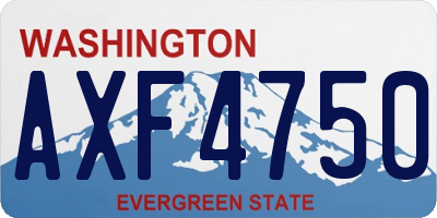 WA license plate AXF4750