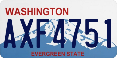WA license plate AXF4751