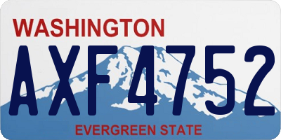 WA license plate AXF4752