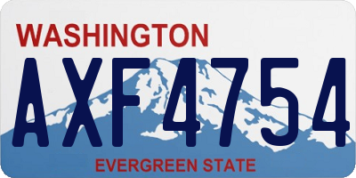 WA license plate AXF4754