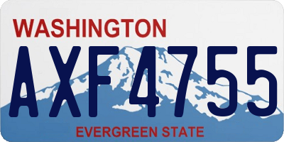 WA license plate AXF4755