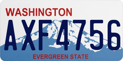 WA license plate AXF4756