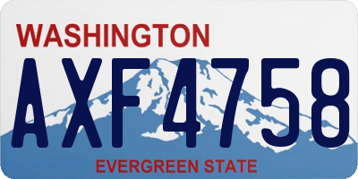 WA license plate AXF4758