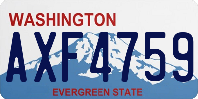 WA license plate AXF4759