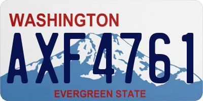 WA license plate AXF4761