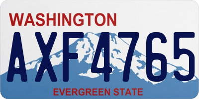WA license plate AXF4765