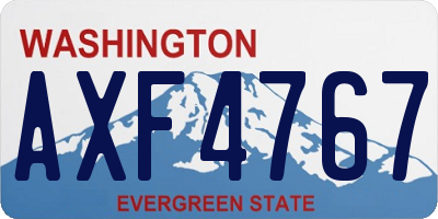 WA license plate AXF4767