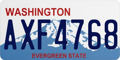 WA license plate AXF4768