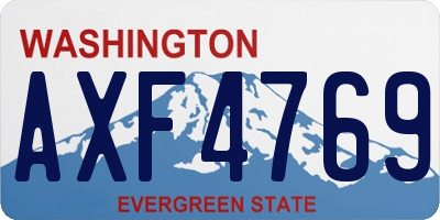 WA license plate AXF4769