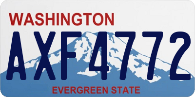 WA license plate AXF4772