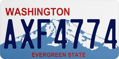 WA license plate AXF4774