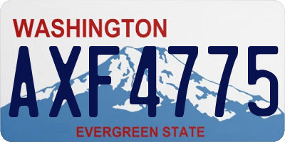 WA license plate AXF4775