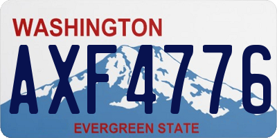 WA license plate AXF4776