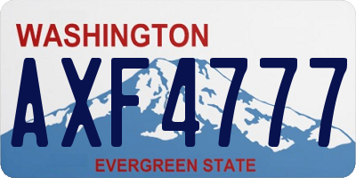 WA license plate AXF4777