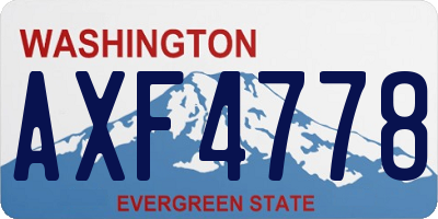 WA license plate AXF4778