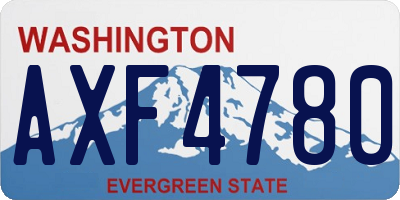 WA license plate AXF4780