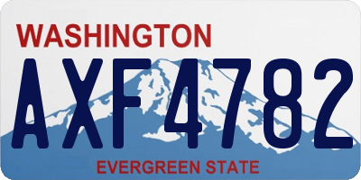 WA license plate AXF4782