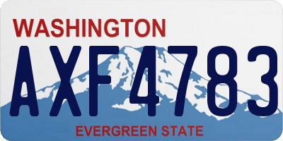 WA license plate AXF4783