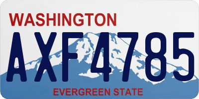 WA license plate AXF4785