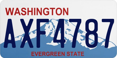 WA license plate AXF4787